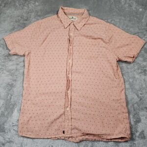 The Normal Brand Shirt Mens Large Salmon Short Sleeve Button Up Textured Dot
